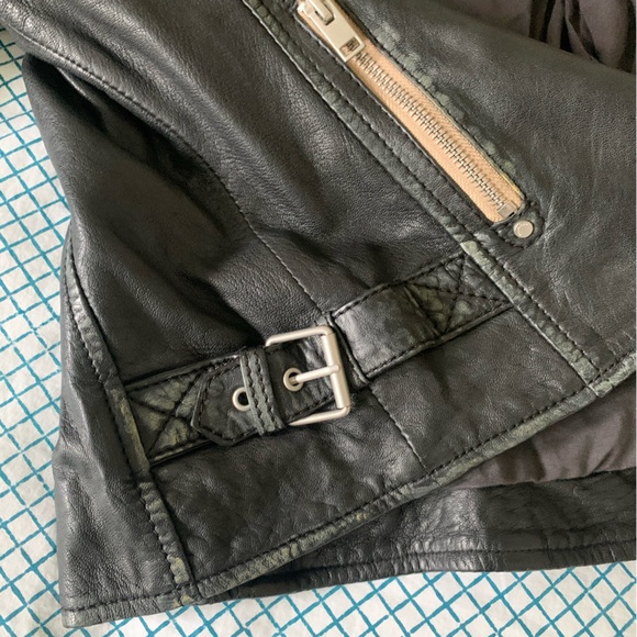Distressed Leather Biker Jacket Mauritius Sofia Jacket XS NEW RARE - Picture 10 of 15
